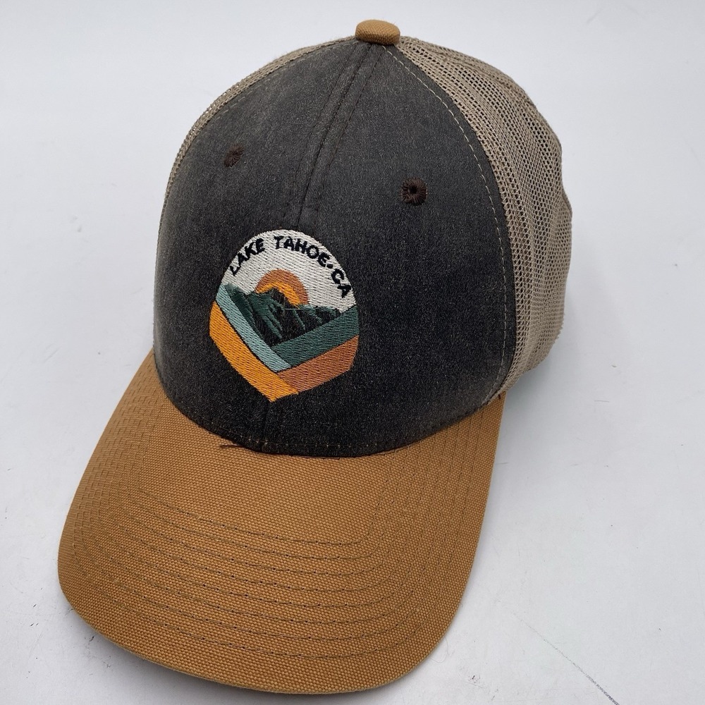 Lake Tahoe California Hat SnapBack Mesh Trucker Yellow Legacy Dad Cleaned